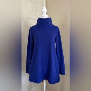 Dudley Stephens Cobble Hill Vello Fleece Turtleneck Tunic (L) in Cobalt Blue